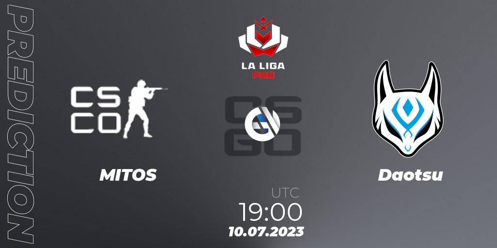 MITOS contre Daotsu : prédiction de match. 10.07.2023 at 19:00. Counter-Strike (CS2), La Liga 2023: Pro Division