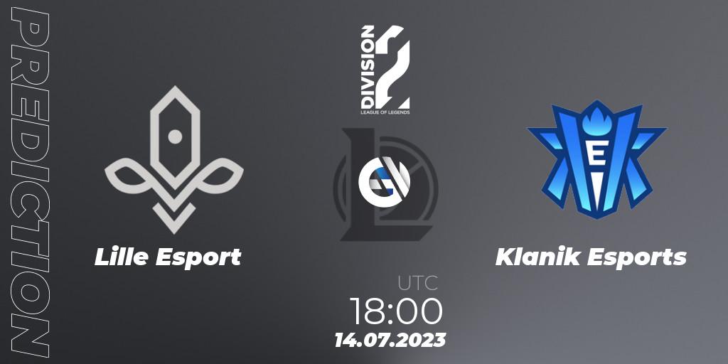 Lille Esport contre Klanik Esports : prédiction de match. 14.07.2023 at 18:00. LoL, LFL Division 2 Summer 2023 - Group Stage