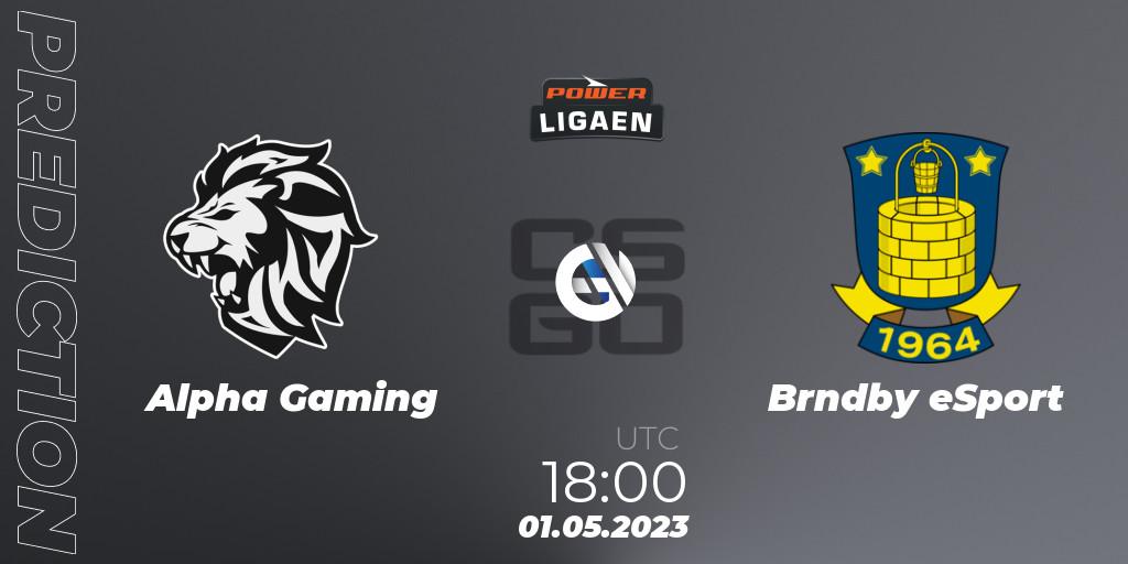 Alpha Gaming contre Brøndby eSport : prédiction de match. 01.05.2023 at 18:00. Counter-Strike (CS2), Dust2.dk Ligaen Season 23