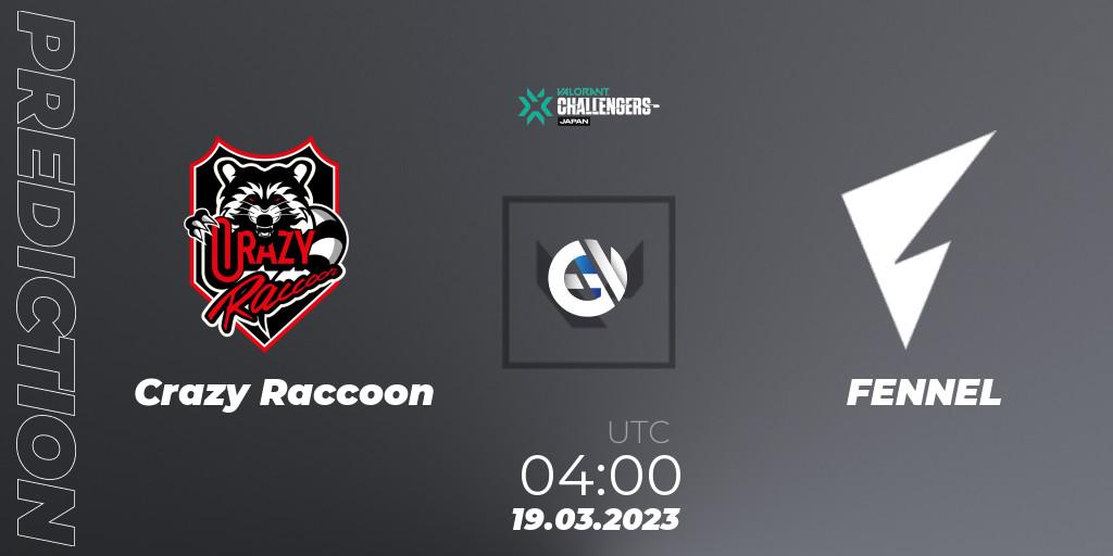 Crazy Raccoon contre FENNEL : prédiction de match. 19.03.23. VALORANT, VALORANT Challengers 2023: Japan Split 1
