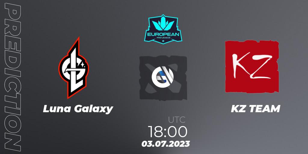 Luna Galaxy contre KZ TEAM : prédiction de match. 03.07.2023 at 19:27. Dota 2, European Pro League Season 10