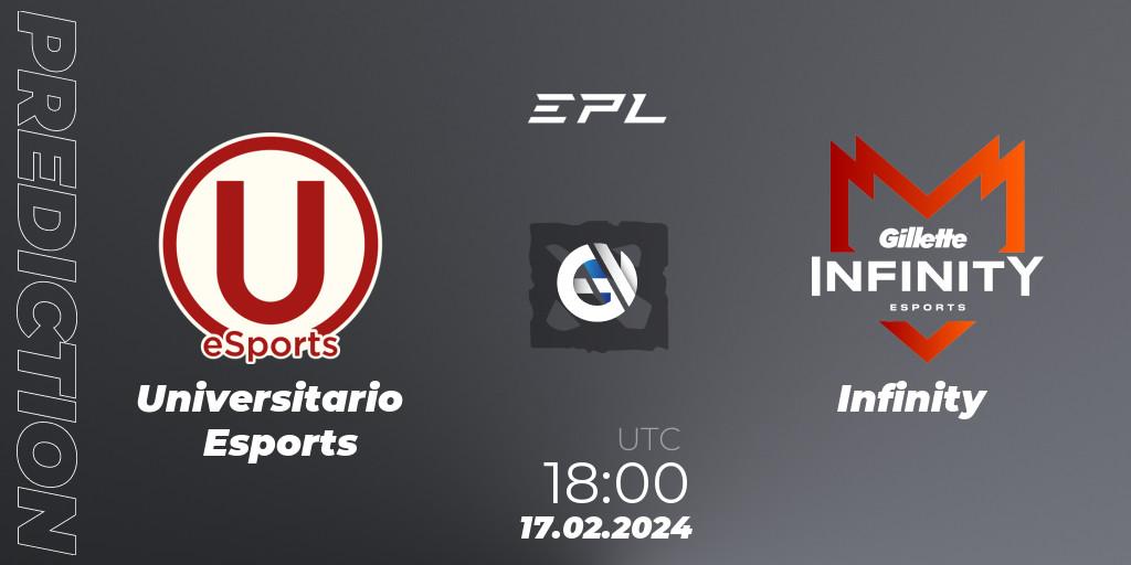 Universitario Esports contre Infinity : prédiction de match. 17.02.24. Dota 2, European Pro League World Series America Season 9