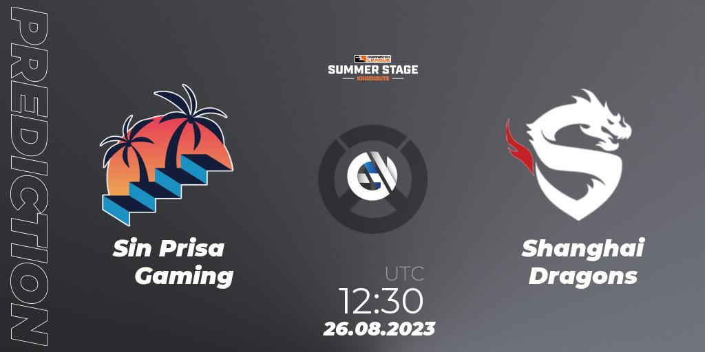 Sin Prisa Gaming contre Shanghai Dragons : prédiction de match. 26.08.2023 at 12:30. Overwatch, Overwatch League 2023 - Summer Stage Knockouts