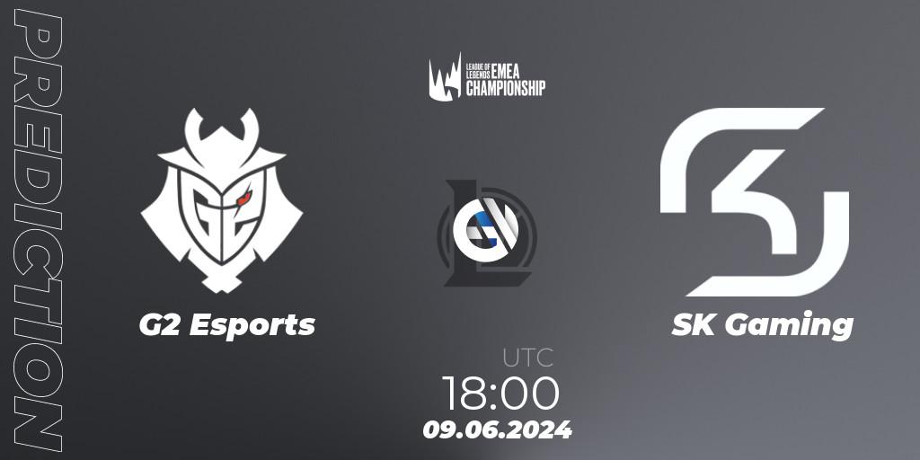G2 Esports contre SK Gaming : prédiction de match. 09.06.2024 at 18:00. LoL, LEC Summer 2024 - Regular Season