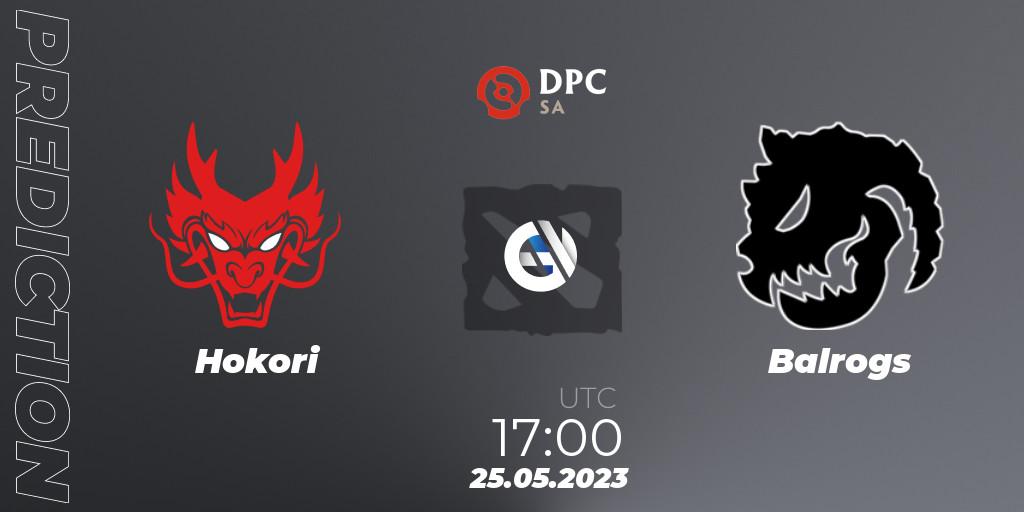 Hokori contre Balrogs : prédiction de match. 25.05.23. Dota 2, DPC 2023 Tour 3: SA Division I (Upper)