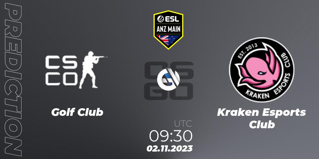 Golf Club contre Kraken Esports Club : prédiction de match. 02.11.2023 at 09:30. Counter-Strike (CS2), ESL ANZ Main Season 17