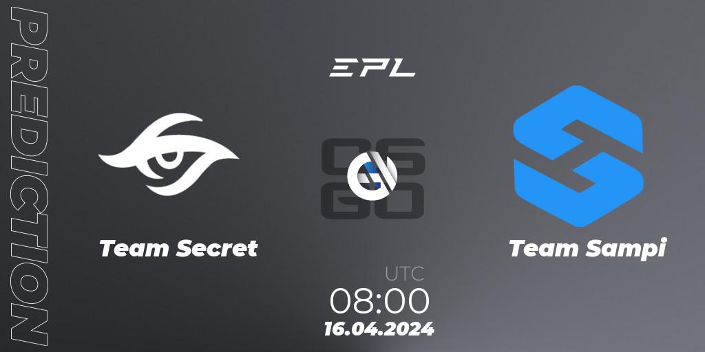 Team Secret contre Team Sampi : prédiction de match. 16.04.24. CS2 (CS:GO), European Pro League Season 15