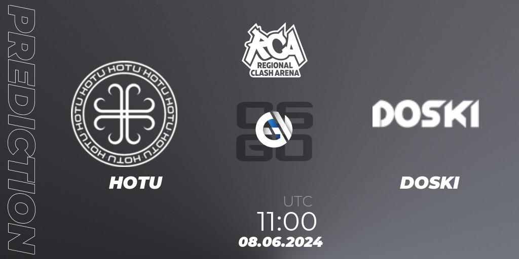 HOTU contre DOSKI : prédiction de match. 08.06.2024 at 11:00. Counter-Strike (CS2), Regional Clash Arena CIS
