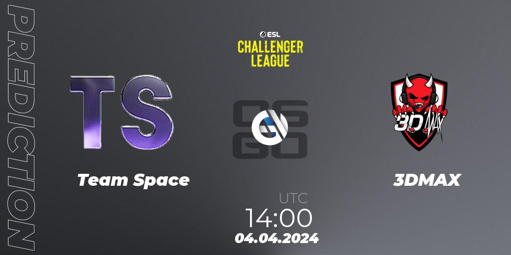 Team Space contre 3DMAX : prédiction de match. 04.04.24. CS2 (CS:GO), ESL Challenger League Season 47: Europe