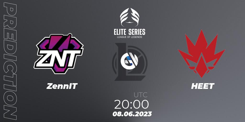 ZennIT contre HEET : prédiction de match. 08.06.2023 at 20:00. LoL, Elite Series Summer 2023