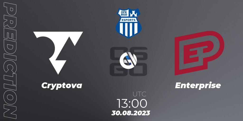 Cryptova contre Enterprise : prédiction de match. 30.08.23. CS2 (CS:GO), OFK BGD Esports Series #1: Balkan Closed Qualifier