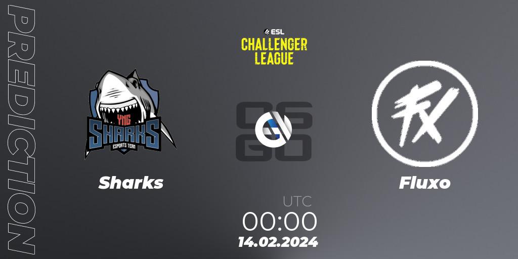 Sharks contre Fluxo : prédiction de match. 15.02.2024 at 18:00. Counter-Strike (CS2), ESL Challenger League Season 47: South America