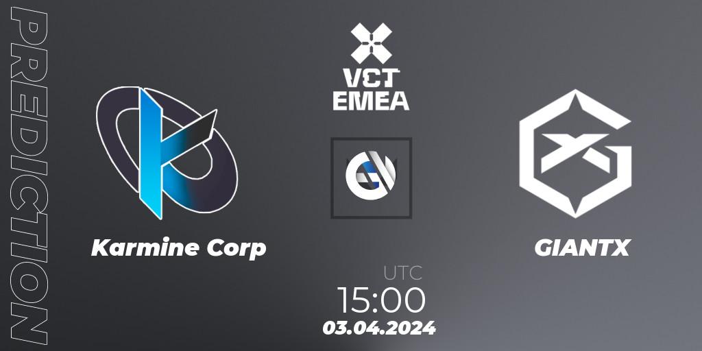 Karmine Corp contre GIANTX : prédiction de match. 03.04.24. VALORANT, VALORANT Champions Tour 2024: EMEA League - Stage 1 - Group Stage