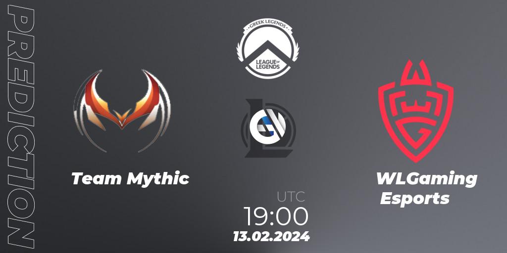 Team Mythic contre WLGaming Esports : prédiction de match. 13.02.2024 at 19:00. LoL, GLL Spring 2024
