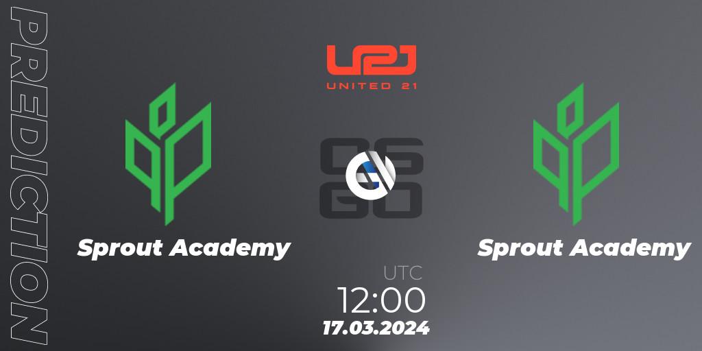 Sprout Academy contre ENCE Academy : prédiction de match. 18.03.24. CS2 (CS:GO), United21 Season 13