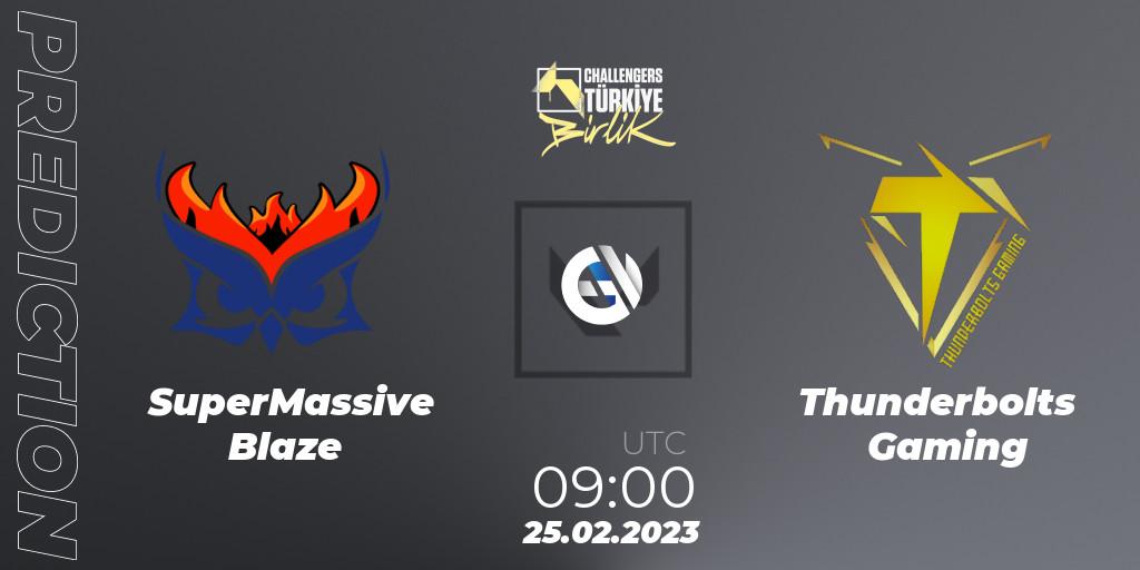 SuperMassive Blaze contre Thunderbolts Gaming : prédiction de match. 25.02.23. VALORANT, VALORANT Challengers 2023 Turkey: Birlik Split 1