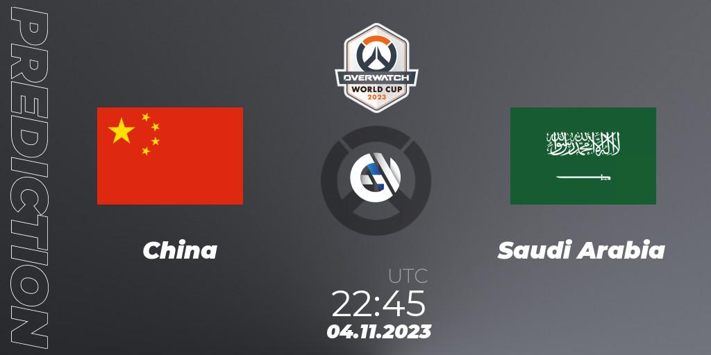 China contre Saudi Arabia : prédiction de match. 04.11.2023 at 23:45. Overwatch, Overwatch World Cup 2023