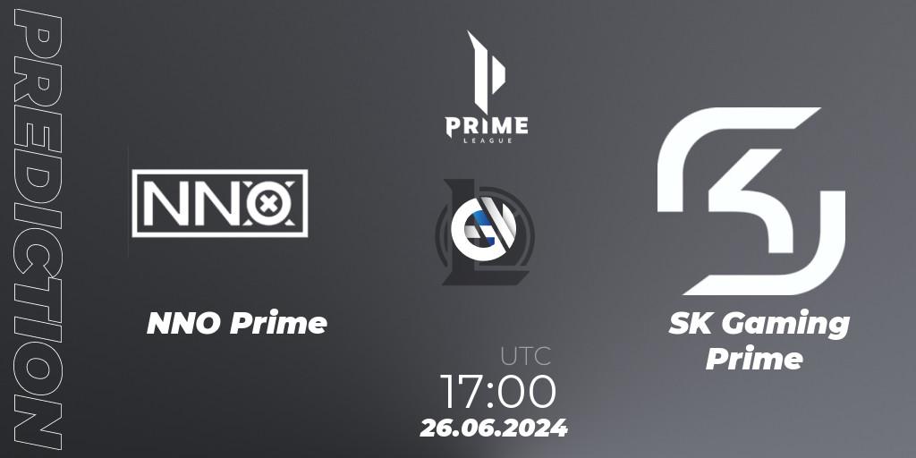 NNO Prime contre SK Gaming Prime : prédiction de match. 26.06.2024 at 17:00. LoL, Prime League Summer 2024