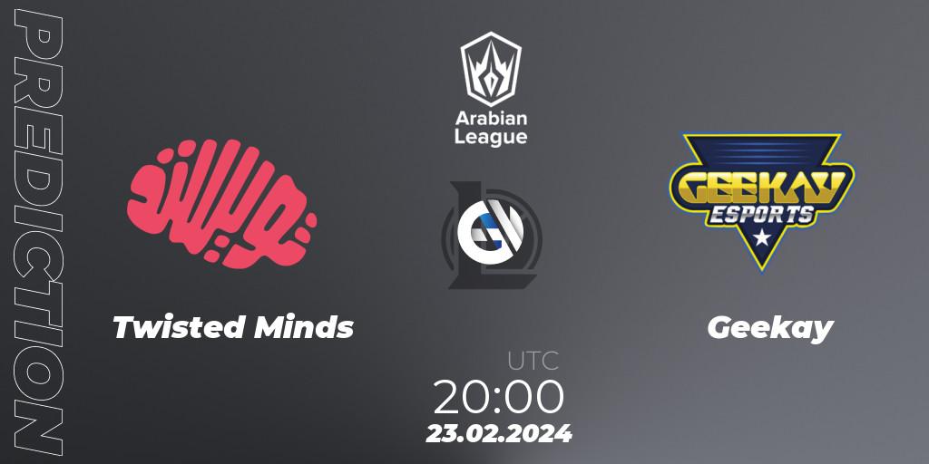 Twisted Minds contre Geekay : prédiction de match. 23.02.24. LoL, Arabian League Spring 2024