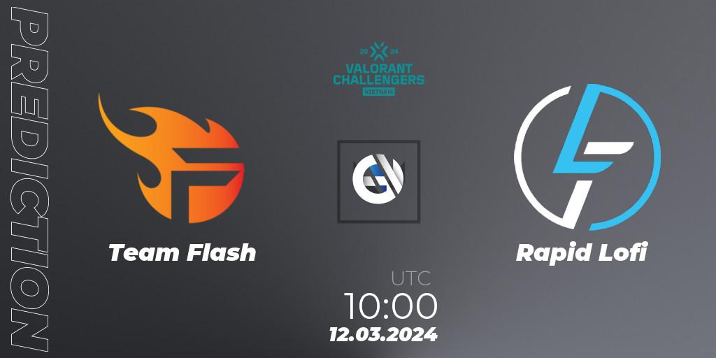 Team Flash contre Rapid Lofi : prédiction de match. 12.03.2024 at 10:00. VALORANT, VALORANT Challengers 2024 Vietnam: Split 1