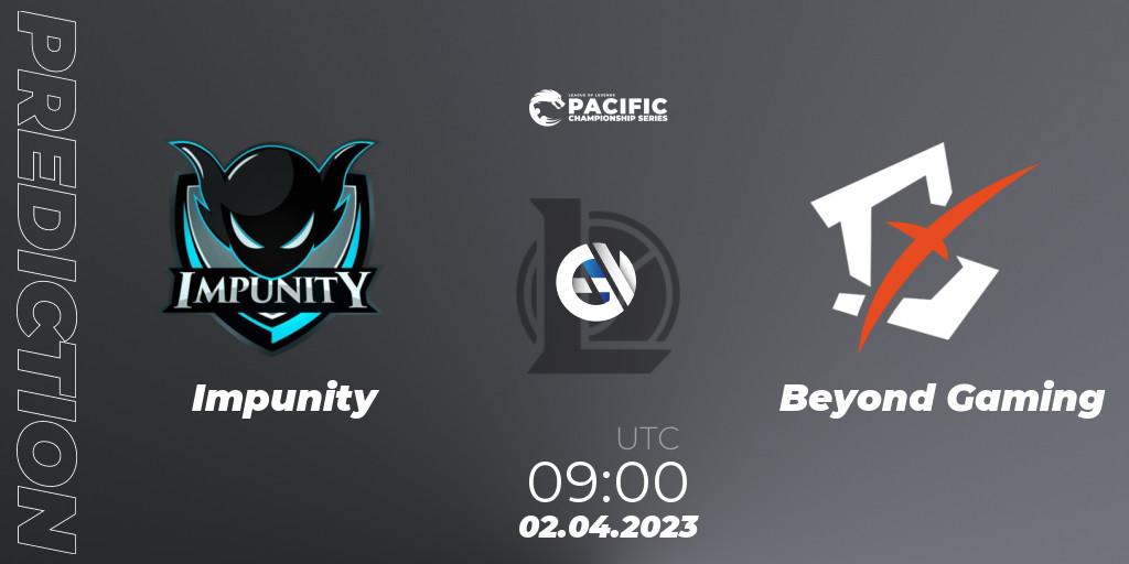 Impunity contre Beyond Gaming : prédiction de match. 02.04.23. LoL, PCS Spring 2023 - Playoffs