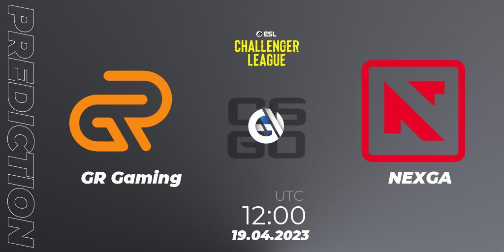GR Gaming contre NEXGA : prédiction de match. 19.04.23. CS2 (CS:GO), ESL Challenger League Season 45: Asia-Pacific