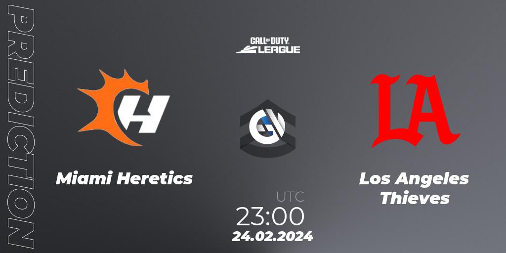 Miami Heretics contre Los Angeles Thieves : prédiction de match. 24.02.2024 at 23:00. Call of Duty, Call of Duty League 2024: Stage 2 Major Qualifiers