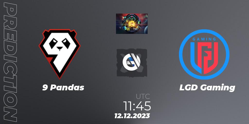 9 Pandas contre LGD Gaming : prédiction de match. 12.12.2023 at 12:45. Dota 2, ESL One - Kuala Lumpur 2023