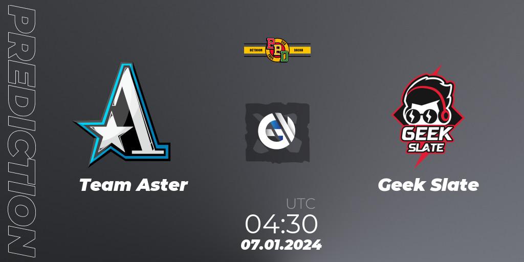 Team Aster contre Geek Slate : prédiction de match. 07.01.24. Dota 2, BetBoom Dacha Dubai 2024: SEA and CN Closed Qualifier