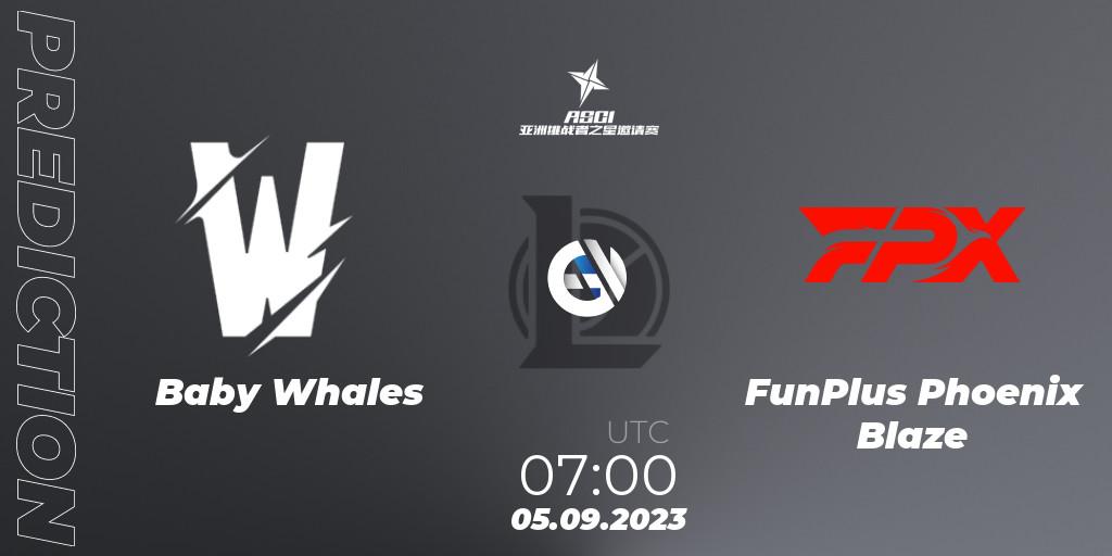 Baby Whales contre FunPlus Phoenix Blaze : prédiction de match. 05.09.2023 at 07:00. LoL, Asia Star Challengers Invitational 2023