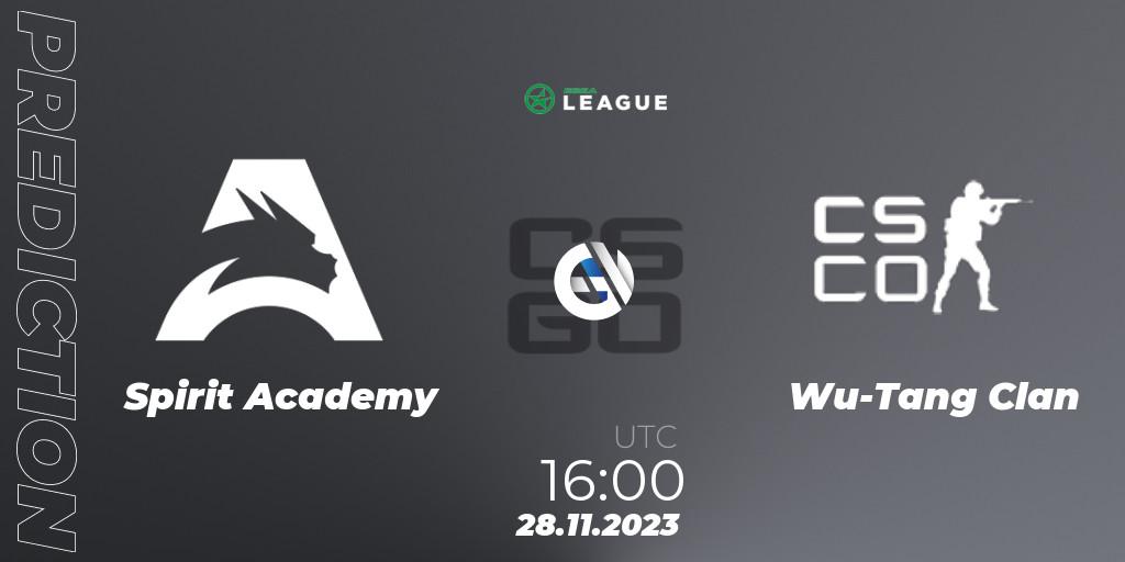Spirit Academy contre Wu-Tang Clan : prédiction de match. 28.11.23. CS2 (CS:GO), ESEA Season 47: Advanced Division - Europe