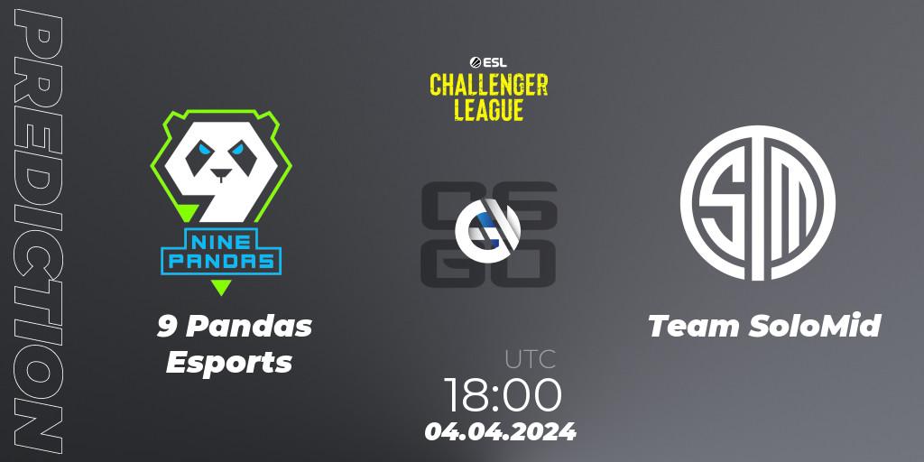 9 Pandas Esports contre Team SoloMid : prédiction de match. 04.04.2024 at 18:00. Counter-Strike (CS2), ESL Challenger League Season 47: Europe