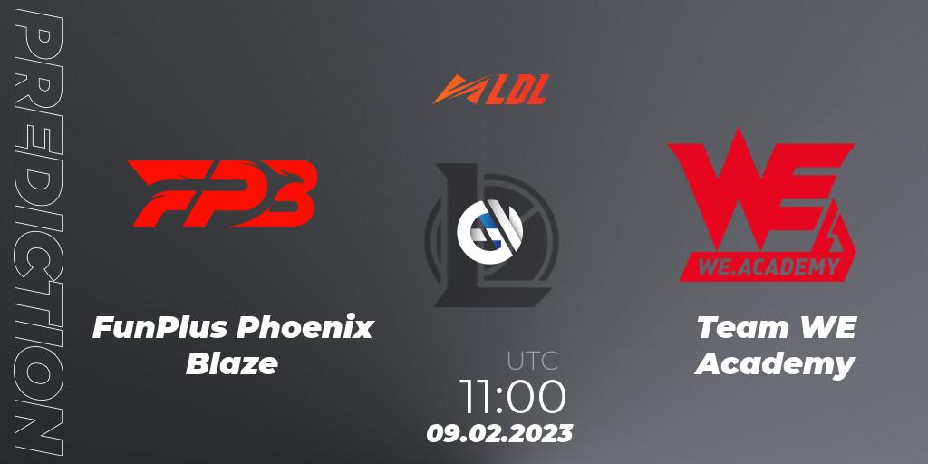 FunPlus Phoenix Blaze contre Team WE Academy : prédiction de match. 09.02.23. LoL, LDL 2023 - Swiss Stage