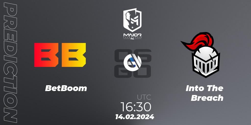 BetBoom contre Into The Breach : prédiction de match. 14.02.24. CS2 (CS:GO), PGL CS2 Major Copenhagen 2024 Europe RMR