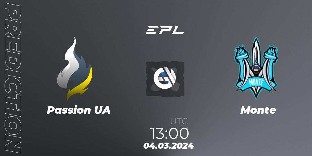 Passion UA contre Monte : prédiction de match. 04.03.24. Dota 2, European Pro League Season 17: Division 2