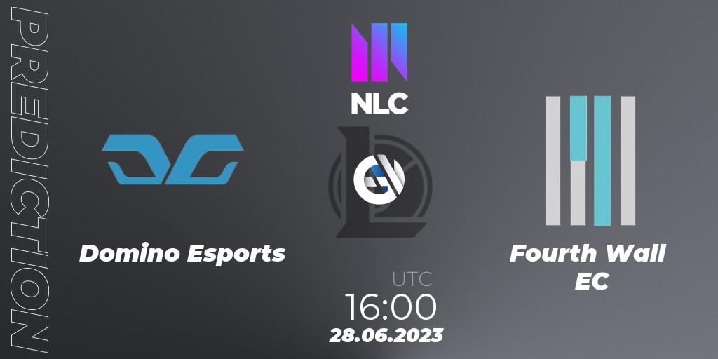 Domino Esports contre Fourth Wall EC : prédiction de match. 28.06.2023 at 16:00. LoL, NLC Summer 2023 - Group Stage