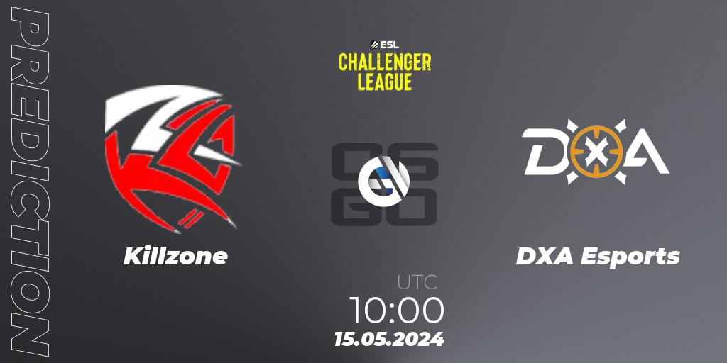 Killzone contre DXA Esports : prédiction de match. 15.05.2024 at 10:10. Counter-Strike (CS2), ESL Challenger League Season 47: Oceania
