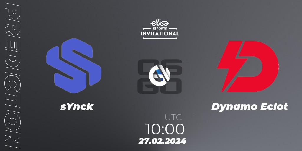 sYnck contre Dynamo Eclot : prédiction de match. 27.02.24. CS2 (CS:GO), Elisa Invitational Spring 2024 Contenders