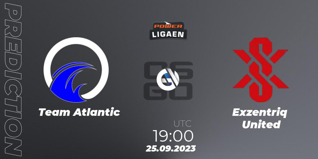 Team Atlantic contre Exzentriq United : prédiction de match. 25.09.2023 at 19:00. Counter-Strike (CS2), POWER Ligaen Season 24 Finals