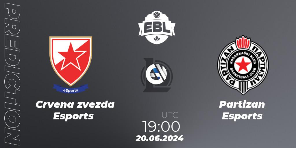 Crvena zvezda Esports contre Partizan Esports : prédiction de match. 20.06.2024 at 19:00. LoL, Esports Balkan League Season 15