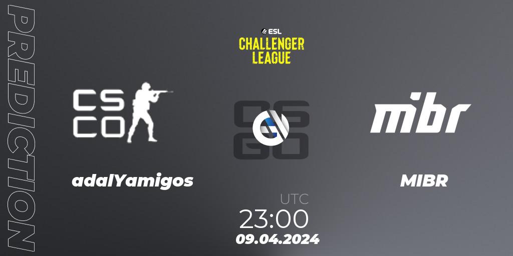 adalYamigos contre MIBR : prédiction de match. 09.04.2024 at 23:30. Counter-Strike (CS2), ESL Challenger League Season 47: South America