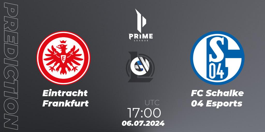 Eintracht Frankfurt contre FC Schalke 04 Esports : prédiction de match. 06.07.2024 at 17:00. LoL, Prime League Summer 2024