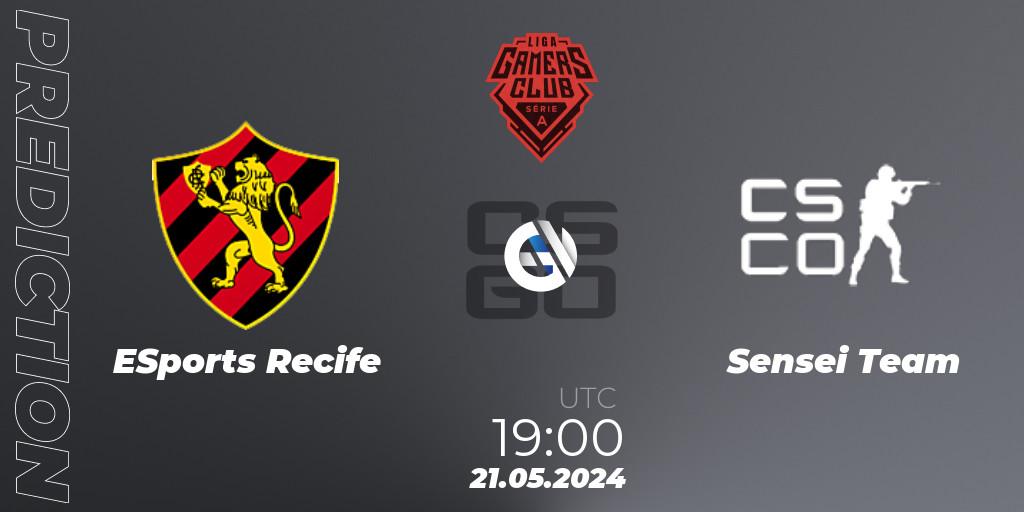 ESports Recife contre Sensei Team : prédiction de match. 23.05.2024 at 22:00. Counter-Strike (CS2), Gamers Club Liga Série A: May 2024