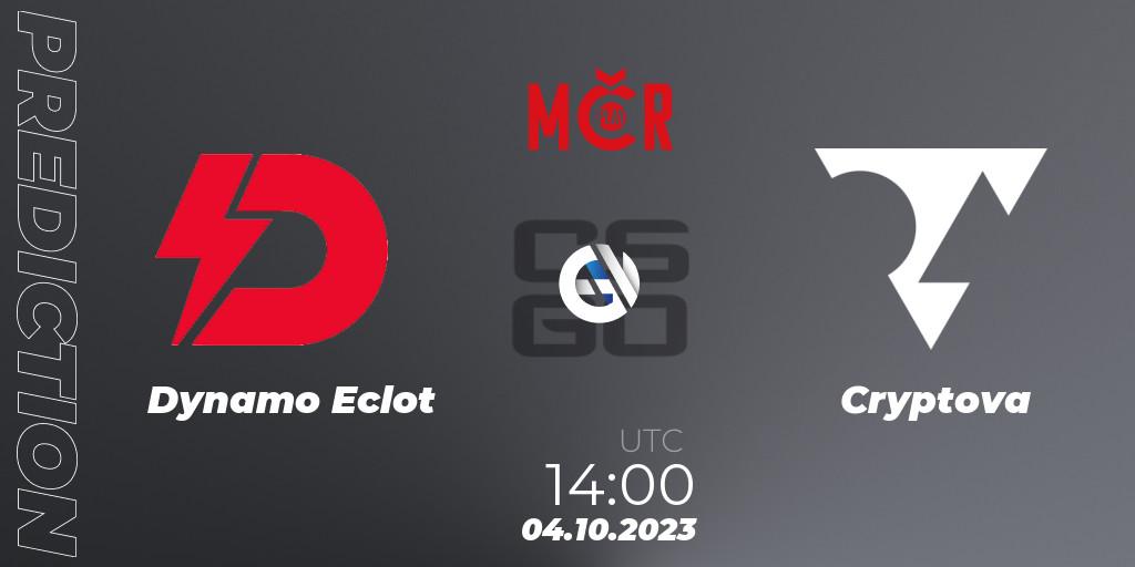 Dynamo Eclot contre Cryptova : prédiction de match. 04.10.23. CS2 (CS:GO), Tipsport Cup Prague Fall 2023: Online Stage