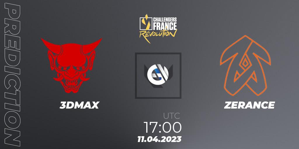 3DMAX contre ZERANCE : prédiction de match. 11.04.2023 at 17:00. VALORANT, VALORANT Challengers France: Revolution Split 2 - Regular Season