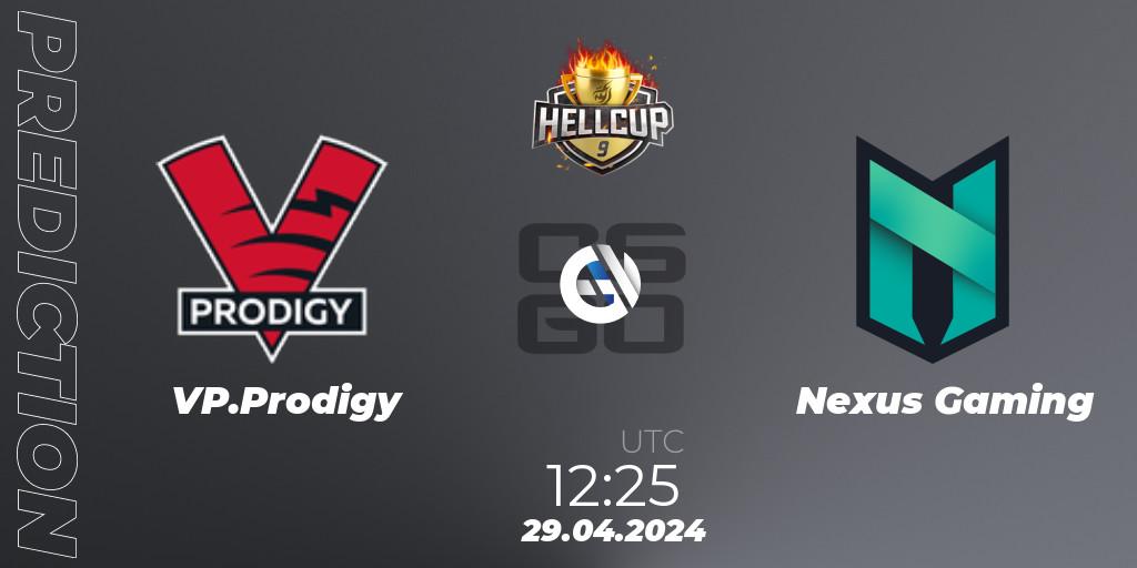 VP.Prodigy contre Nexus Gaming : prédiction de match. 29.04.2024 at 12:25. Counter-Strike (CS2), HellCup #9