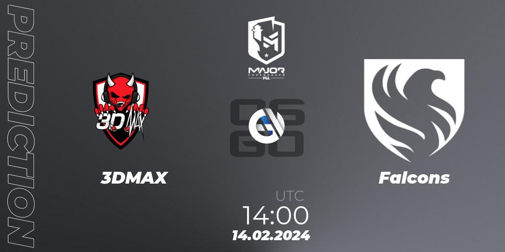 3DMAX contre Falcons : prédiction de match. 14.02.24. CS2 (CS:GO), PGL CS2 Major Copenhagen 2024 Europe RMR