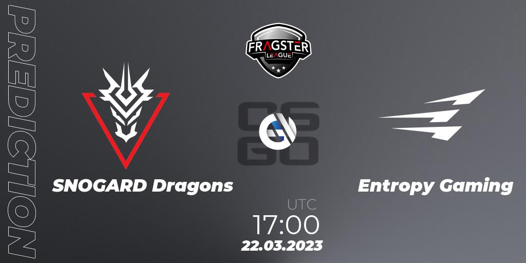 SNOGARD Dragons contre Entropy Gaming : prédiction de match. 22.03.23. CS2 (CS:GO), Fragster League Season 4