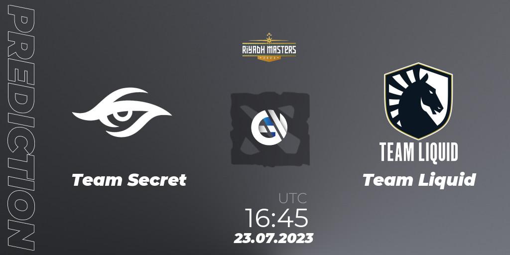 Team Secret contre Team Liquid : prédiction de match. 23.07.23. Dota 2, Riyadh Masters 2023 - Group Stage
