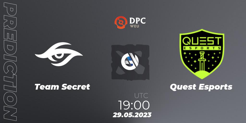 Team Secret contre PSG Quest : prédiction de match. 29.05.23. Dota 2, DPC 2023 Tour 3: WEU Division I (Upper)